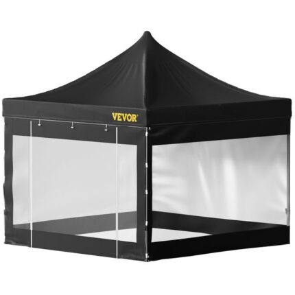 VEVOR Tonnelle Imperméable 3x3 m Étanche Tente Pop-up Jardin Pavillon avec Parois Latérales Terrasse Extérieure Abri Pliable pour Fête Activités