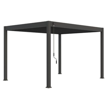 Pergola bioclimatique autoportante anthracite - 300 x 400 x H. 258 cm