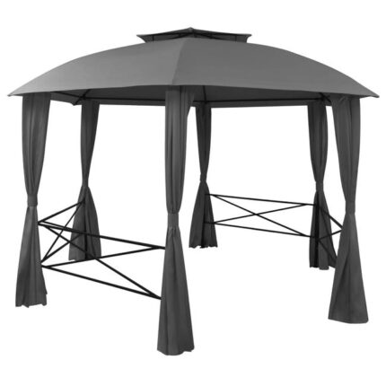 Chapiteau Tonnelle de jardin | Tente de jardin avec rideaux Hexagonal 360 x 265 cm CFW310778
