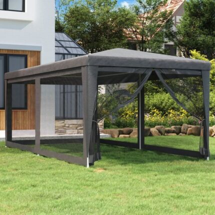 Maison Exclusive - Tente de fête avec 6 parois latérales en maille Anthracite 3x6m