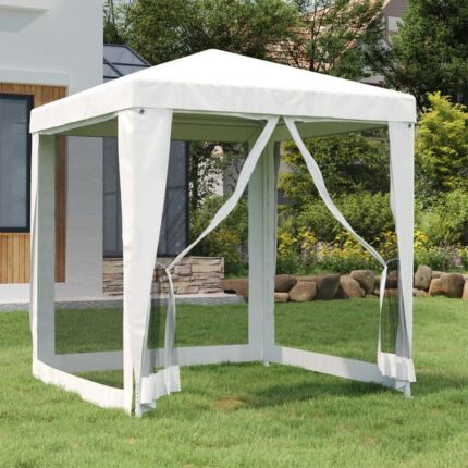 Maison Exclusive - Tente de réception avec 4 parois latérales en maille 2x2m Blanc