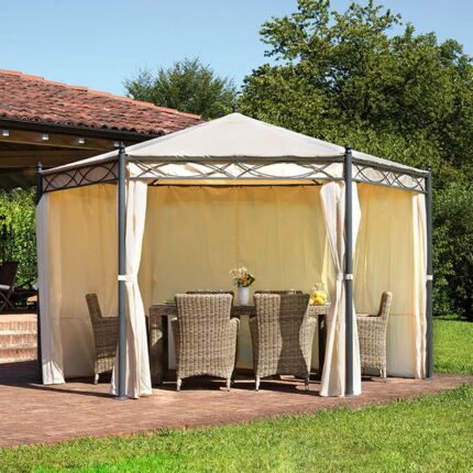 Gazebo en fer hexagonal ∅ 4 m