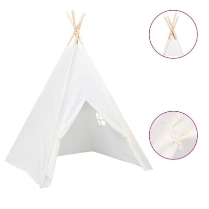 Tonnelle de jardin | Tente tipi d'enfants avec sac Peau de pêche Blanc 120x120x150cm CFW310778