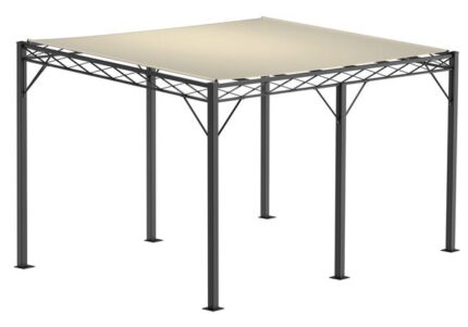 ELEO Sicilia pergola moderne résistante à l'hiver | Avec voile d'ombrage | pergola rectangulaire noir 3 x 4 m | Tonnelle pour votre terrasse