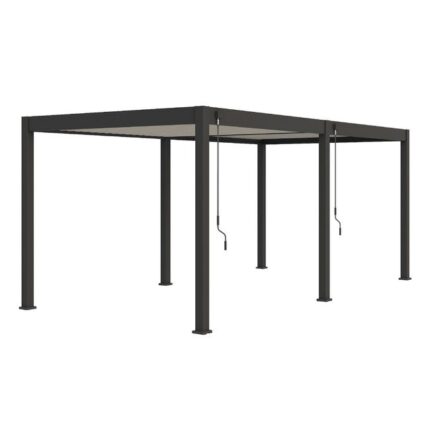 Pergola bioclimatique autoportante bicolore - 300 x 600 x H. 258 cm