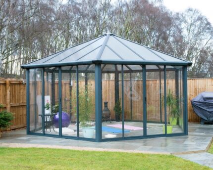 Tonnelle autoportante fermée GARDA 23.4 m², aluminium et polycarbonate, PALRAM