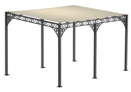 ELEO Sardegna pergola luxueuse résistante à l'hiver | Avec voile d'ombrage | pergola rectangulaire noir 3 x 4 m | Tonnelle pour votre terrasse