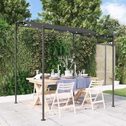 The Living Store - Auvent anthracite 2x2,3 m 180 g/m² tissu et acier