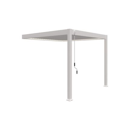 Pergola bioclimatique adossée blanc - 300 x 300 x H. 258 cm