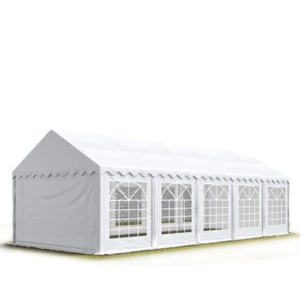 5x10 m tente de réception Barnum, PVC 700, anti-feu, H. 2 m, blanc