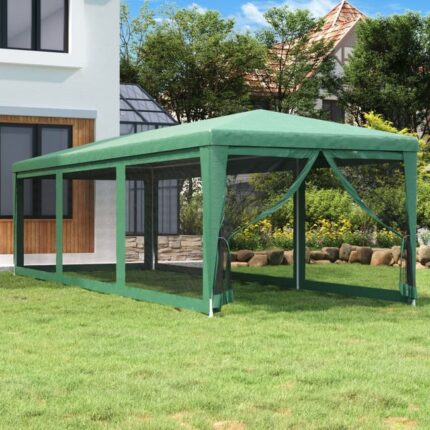 Maison Exclusive - Tente de fête avec 8 parois latérales en maille Vert 3x9 m PEHD