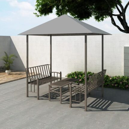 Maison Exclusive - Chapiteau de jardin avec table et bancs 2,5x1,5x2,4m Anthracite
