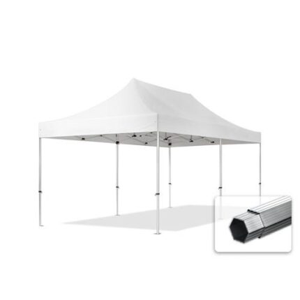 3x6 m Tonnelle Barnum Tente pliante Alu, PVC 850, anti-feu, blanc