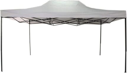 Mobili Rebecca Gazebo Pliant Blanc Métal Polyester Aver Garde Marchés 3x4,5
