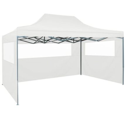 Maison Exclusive - Tente de réception pliable avec 3 parois 3x4 m Acier Blanc