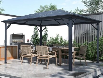Tonnelle gazebo en aluminium 3 x 3,95 m x 11,8 m² - RADELA
