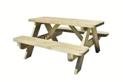 Ensemble pic-nic enfant en bois naturel, 4 personnes
