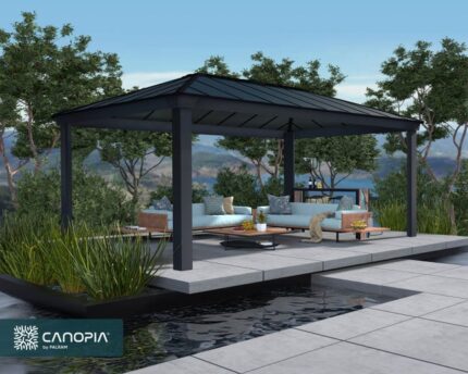 Canopia Tonnelle de jardin Dallas Gris 607 X 360