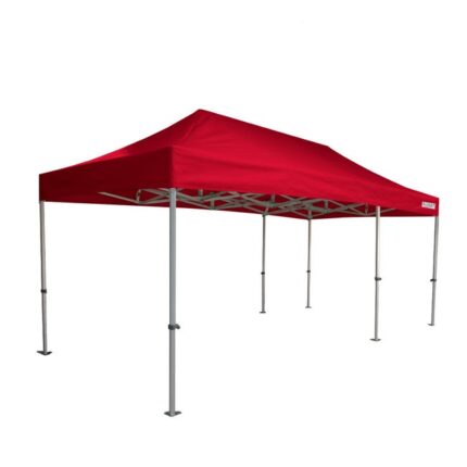 FRANCE BARNUMS -Tente Pliante 4 x 6m | Tonnelle 24m² | Abri, Jardin, Terrasse| Aluminium 45mm | Rouge