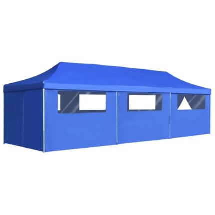 Maison Exclusive - Tente de réception pliable avec 8 parois 3x9 m Bleu