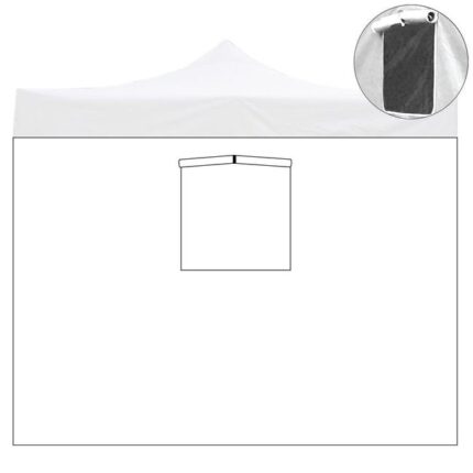 Couverture latérale imperméable blanche de 3x2m avec fenêtre de gazebo pliable de 3x3m