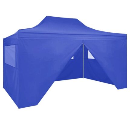 Maison Exclusive - Tente de réception pliable avec 4 parois 3x4 m Acier Bleu