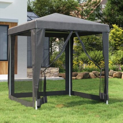 The Living Store - Tente de fête avec 4 parois latérales en maille Anthracite 2x2m