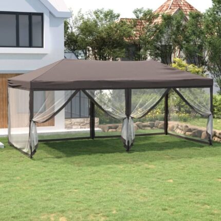 Maison Exclusive - Tente de réception pliable avec parois Taupe 3x6 m