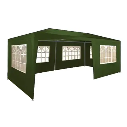 MaxxGarden Tonnelle de Jardin 3x6 m - 18m² - Pavillon pliante - Avec Panneaux Latéraux - Tente de Jardin Réception Rapide à Installer - Vert