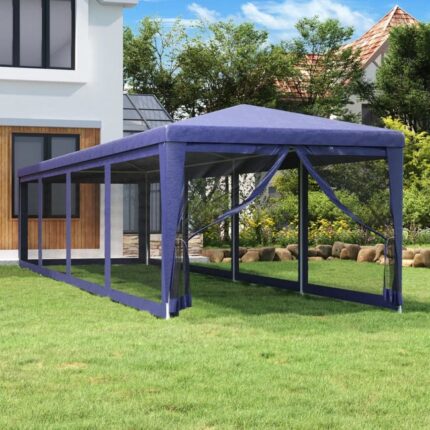 Maison Exclusive - Tente de fête et 10 parois latérales en maille Bleu 3x12 m PEHD
