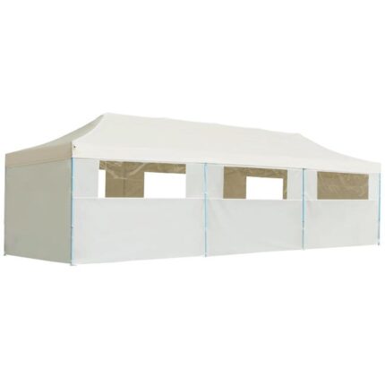 Maison Exclusive - Tente de réception pliable avec 8 parois 3x9 m Blanc cassé
