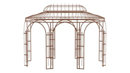 ELEO Verona gloriette luxueuse résistante à l'hiver | Tonnelle ronde non traité 4 x 2,85 m | Pavillon romantique pour roses en fer forgé