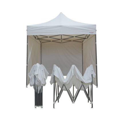 FRANCE BARNUMS -Tente Pliante 2x2m | Tonnelle 4m²| Abri, Jardin, Terrasse| Acier 31mm | Blanc | Murs amovibles