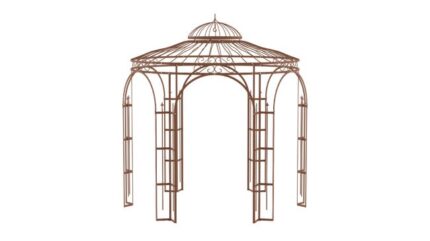 ELEO Milano gloriette magnifique résistante à l'hiver | Tonnelle ronde non traité Ø 2,9 m | Pavillon romantique pour roses en fer forgé