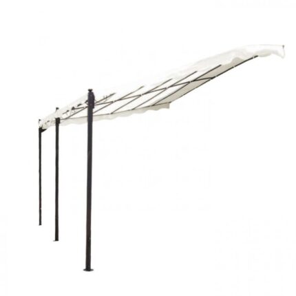 Gazebo Pergola dans une véranda en acier se penchant en fixant 3x4 MT Justine