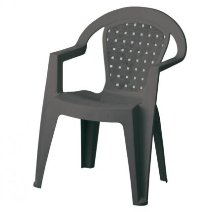 Fauteuil en résine antidérapante anthracite