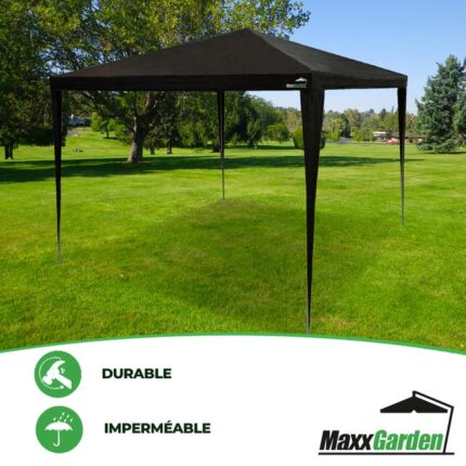 MaxxGarden Tonnelle de Jardin 3x3 m - 9m² - Pavillon - Tente de Jardin Rapide à Installer - Tente de Réception - Barnum - Anthracite