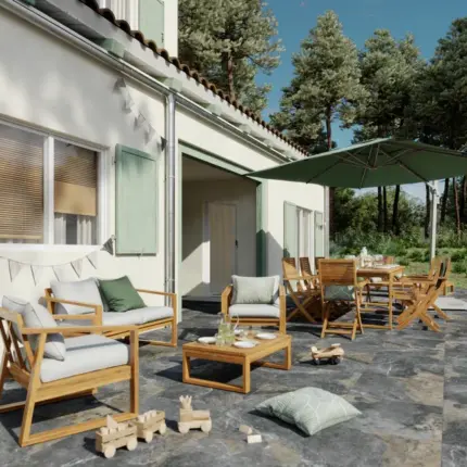 Salon bas en acacia Solaris NATERIAL, 4 personnes