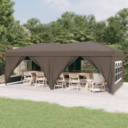 Maison Exclusive - Tente de réception pliable avec parois Taupe 3x6 m