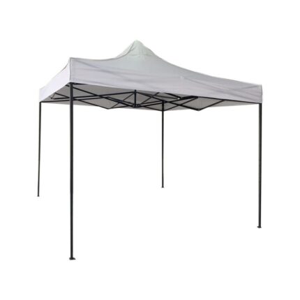Mobili Rebecca Gazebo Pliant Blanc Métal Polyester Terrasse Jardin 3x3