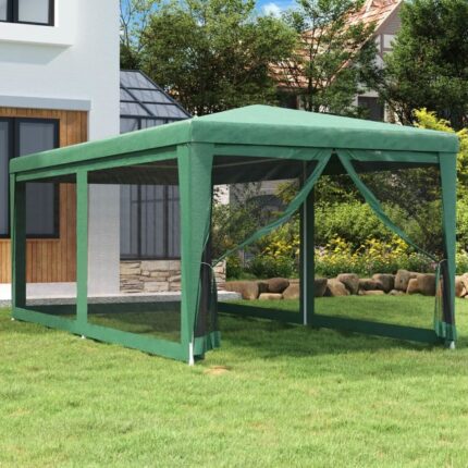 Maison Exclusive - Tente de fête avec 4 parois latérales en maille Vert 3x6 m PEHD