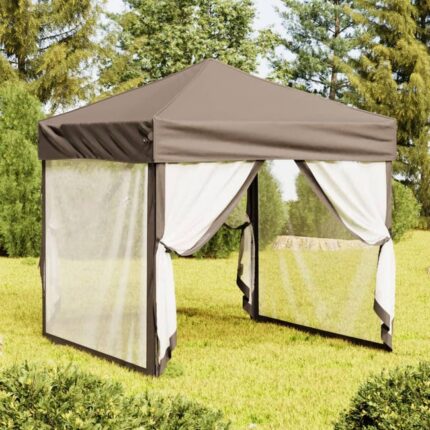 Maison Exclusive - Tente de réception pliable avec parois Taupe 2x2 m