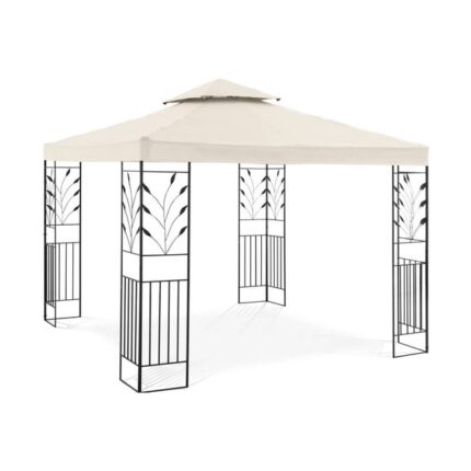 Pergola - Uniprodo - Dimensions : 3 x 3 m - Hauteur (faîte) : 2,60 m - Beige