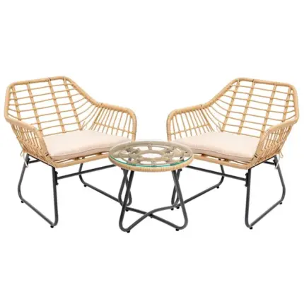 Salon de jardin Lambada Sésame avec table basse ronde - Hespéride