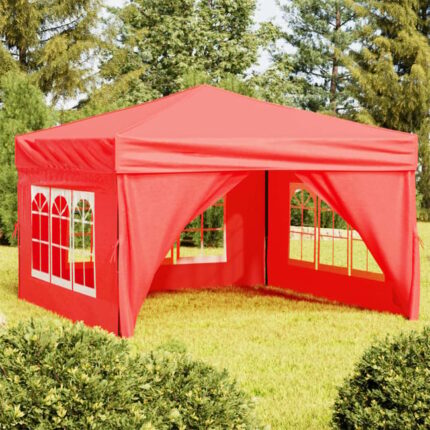 Maison Exclusive - Tente de réception pliable avec parois Rouge 3x3 m