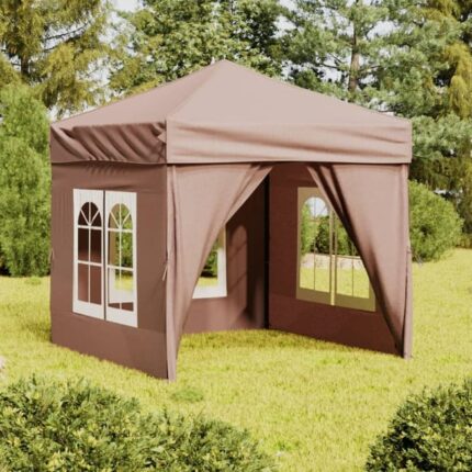 Maison Exclusive - Tente de réception pliable avec parois Taupe 2x2 m