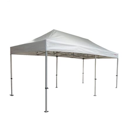 FRANCE BARNUMS -Tente Pliante 3 x 6m | Tonnelle 18m² | Abri, Jardin, Terrasse| Aluminium 45mm | Blanc