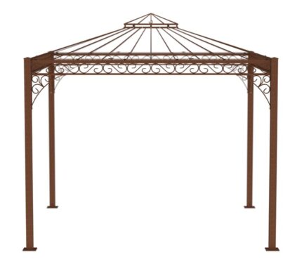 ELEO Genova tonnelle luxueuse résistante à l'hiver | Tonnelle carrée non traité 3 x 3 m | Pavillon romantique pour roses en fer forgé