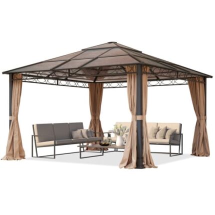 4x4 m, Tonnelle de jardin, Paradise Deluxe, taupe