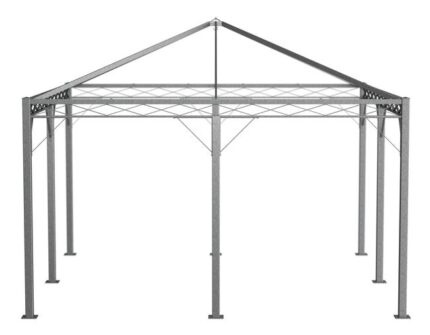 ELEO Torino tonnelle moderne résistante à l'hiver | Tonnelle carrée galvanisé à chaud 4 x 4 m | Pavillon stable pour roses en fer forgé